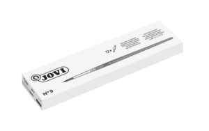 Jovi Pinceles Artisticos Pelo Poney Nº 9 - Pelo Natural - Mango de Madera - Calibre 00 al 12 - Punta Redonda - Pelo Suave - Color Varios