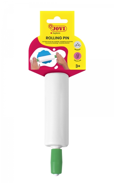 Jovi Rodillo para Modelaje - Ideal para Plastilina, Soft Dough y Pasta de Modelar - Practico y Versatil - Color Blanco/Verde