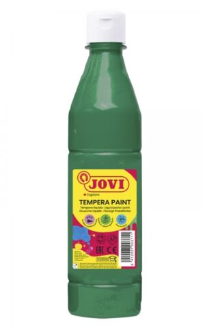 Jovi Tempera Paint Tempera Liquida 500ml - Base Agua - Lista para Usar - Alto Poder Cubriente - Secado Rapido - Excelente Fluidez - Adherencia en Multiples Superficies - Color Verde Oscuro