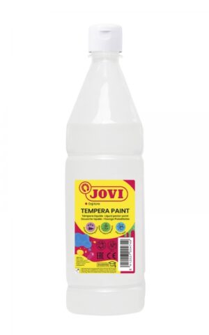 Jovi Tempera Paint Tempera Liquida 1000ml - Base Agua - Lista para Usar - Alto Poder Cubriente - Secado Rapido - Excelente Fluidez - Adherencia en Multiples Superficies - Color Blanco