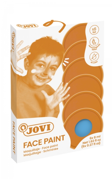 Jovi Estuche de 6 Botes Maquillaje Crema - Hipoalergenico - Base Grasa - Facil Aplicacion - Gran Cobertura - sin Parabenos - Facil de Retirar - Color Azul