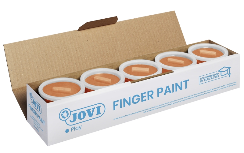 Jovi Bote de Pintura de Dedos - 125ml Pintura de Dedos - Colores Mezclables - Textura Gelatinosa - Lavable - sin Gluten Ni Alergenos - No Toxico - Estimula la Coordinacion Motora - Color Naranja