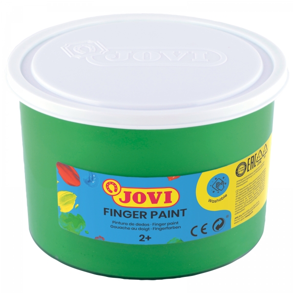 Jovi Finger Paint Bote de 500ml Pintura de Dedos - Ingredientes Naturales - Colores Mezclables - Textura Gelatinosa - Lavable - Color Verde