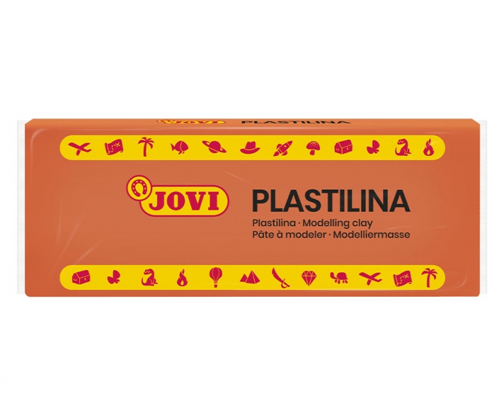 Jovi Caja de 15 Pastillas de Plastilina 150gr - 100% Vegetal - Muy Moldeable - No Se Seca - sin Gluten - Inocua - Ideal para Figuras en Volumen - Color Naranja
