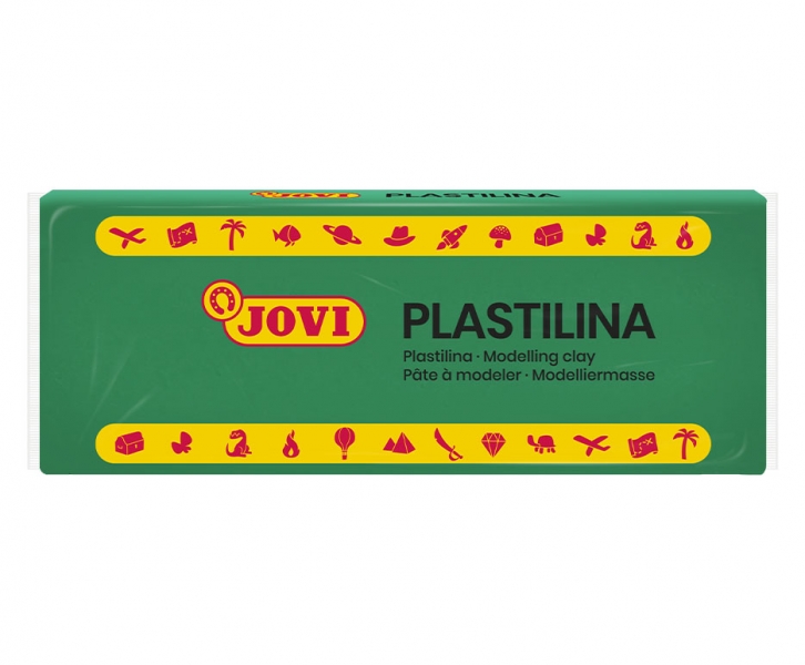 Jovi Caja de 15 Pastillas de Plastilina 150gr - Pasta Vegetal - No Se Seca - sin Gluten - Inocua - Facil de Moldear - Ideal para Figuras Voluminosas - Color Verde