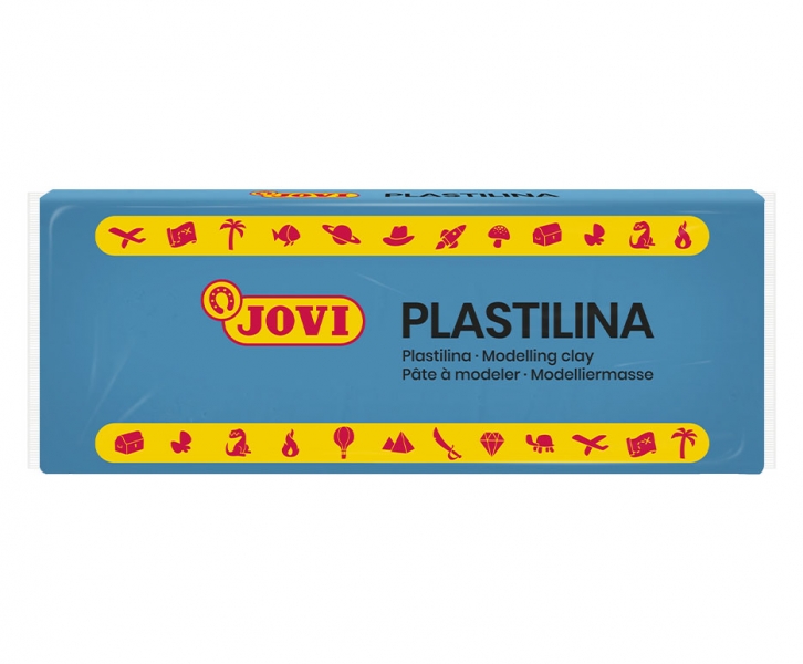 Jovi Caja de 15 Pastillas de Plastilina 150gr - Muy Moldeable - No Se Seca - Libre de Alergenos - Ideal para Figuras en Volumen - Color Azul