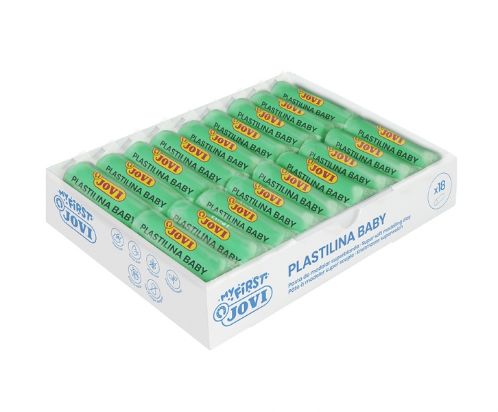 Jovi Baby Caja de 18 Pastillas de Plastilina 38gr - Pasta Modelar Super Blanda Verde - Estimula Movimiento y Fortalecimiento Muscular - Fomenta Estimulacion Sensorial - Color Verde