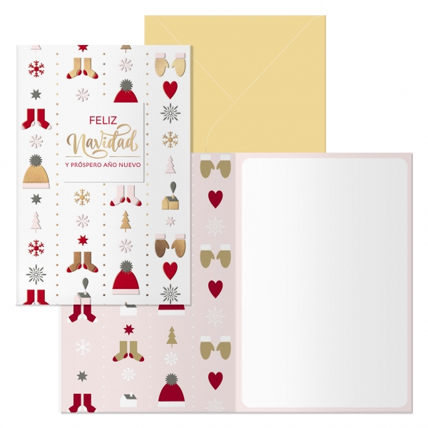 Dohe Winter Pack de 6 Tarjetas de Felicitacion Navideña con Sobre - Tamaño Cerrada 11.5x17cm, Abierta 23x17cm - Papel Offset - Impresas a todo Color