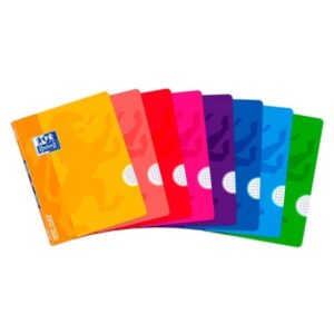 Oxford School Classic Openflex Libreta Grapada A5+ 48 Hojas Cuadricula 4x4 con Margen - Tapa de Plastico Translucido - Ideal para Estudiantes - Colores Surtidos