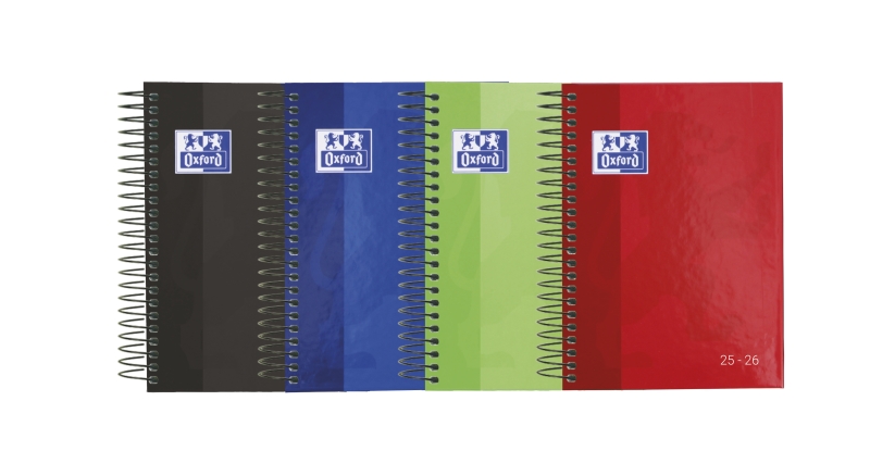 Oxford School Agenda Escolar 25/26 Espiral Dia Pagina - Tamaño 8º - Tapa Extradura Peliculado Brillante - Esquinas Microperforadas - Espacio para Notas - Colores Surtidos