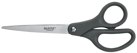 Leitz Tijeras de Acero Inoxidable 20.5cm - Revestimiento de Titanio - Agarre Ergonomico - Color Gris