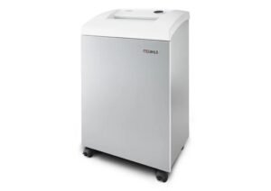 Dahle 106 Destructora de Papel Manual Corte en Tiras P-2 - Destruye hasta 22 Hojas - Papelera de 60L - Ruedas Giratorias con Freno - Destruye Papel, Tarjetas, Clips, Cd`s - Color Blanco