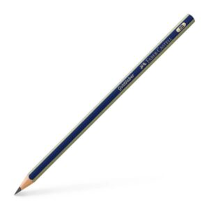 Faber-Castell Goldfaber 1221 Lapiz de Grafito 2B - Alta Calidad - Resistente a la Rotura - Cuerpo en Azul y Rayas Doradas