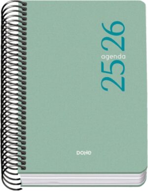 Dohe Esencial Agenda Escolar 25/26 Espiral A6 - Dia Pagina - Papel 70g/m2 - Cubierta en Polipropileno - Color Verde