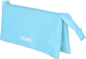 Dohe Serenity Portatodo Triple - Cierre Doble con Cremallera y Tirador de Goma - Color Azul
