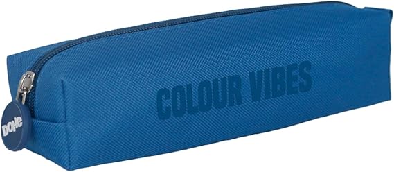 Dohe Colour Vibes Portatodo Cuadrado - Cierre con Cremallera y Tirador de Goma - Color Azul