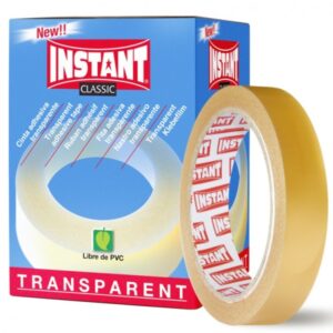 Instant Classic Cinta Adhesiva Transparente 19mm x 66m - Libre de PVC - Transparente