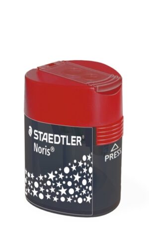 Staedtler 512 F Sacapuntas de 2 Orificios con Deposito - Para Lapices de 8.2mm y 10.2mm - Color Rojo