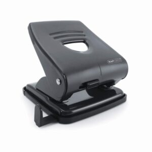 Rapesco 827 Taladro Perforador Metalico - Hasta 27 Hojas - Marcas de Formato - Sistema de Bloqueo - Color Negro
