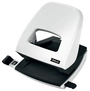 Petrus 62 WOW Taladro Perforador - Hasta 30 Hojas - Marcas de Formato - Punzones 5.5mm - Color Blanco Metalizado
