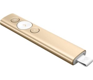 Logitech Spotlight Presentador Inalambrico - Radio de Accion 30m - Vibracion - Color Oro