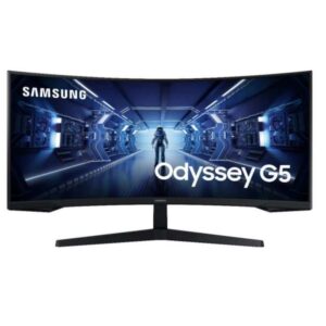 Samsung Odyssey G5 Monitor Curvo LED 34" UltraWide QHD 165Hz - AMD FreeSync - Respuesta 1ms - 21:9 - HDMI, DP - VESA 75x75 - Color Negro