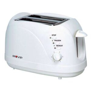 Muvip Tostadora de Pan 750W - Capacidad para 2 Rebanadas - 6 Niveles de Tostado - Funcion Calentar, Descongelacion y Recalentar - Parada Automatica y Manual