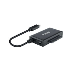 Tooq Adaptador USB 3.0 USB-C a SATA para Discos Duros de 2.5” y 3.5” con Alimentador - Color Negro