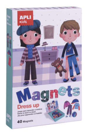 Apli Magnet Dress Up - Ayuda a Familiarizarse con Vestirse Adecuadamente - 40 Fichas Magneticas de Ropa y Complementos - Recomendado para Niños a partir de 3 Años