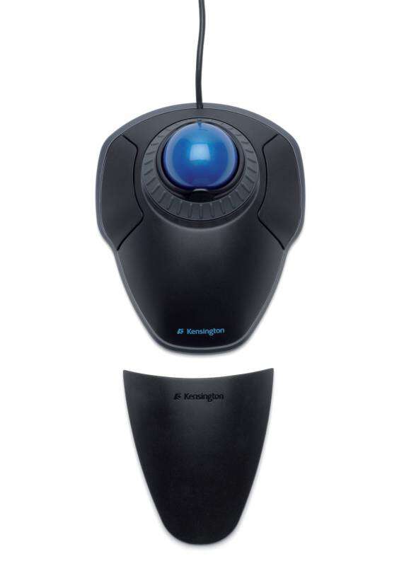 Kensington Trackball Orbit con Anillo de Desplazamiento - Bola de 40mm - Personalizacion de Botones - Precision Optica - Reposamuñecas Extraible - Negro