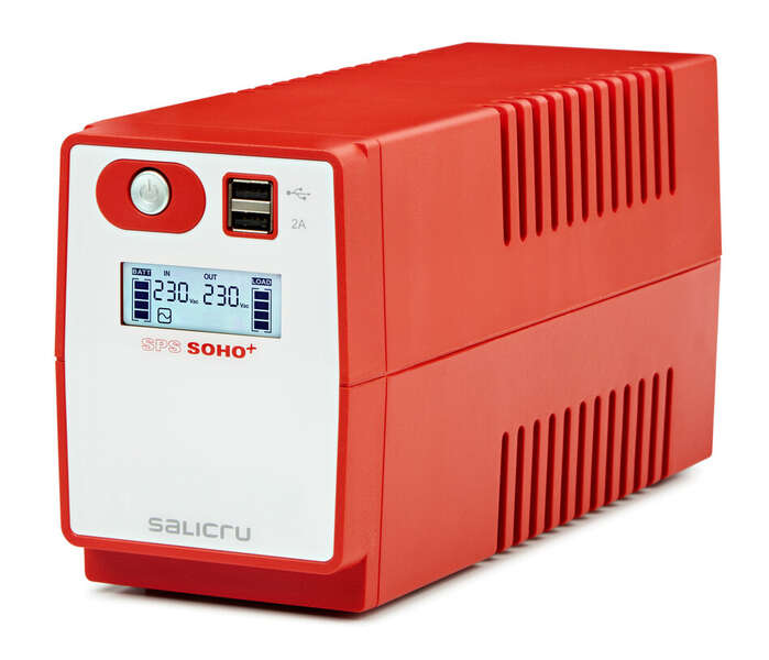 Salicru SPS 850 SOHO+ Sistema de Alimentacion Ininterrumpida - SAI/UPS - de 850 VA Line-interactive - Doble Cargador USB - Color Rojo