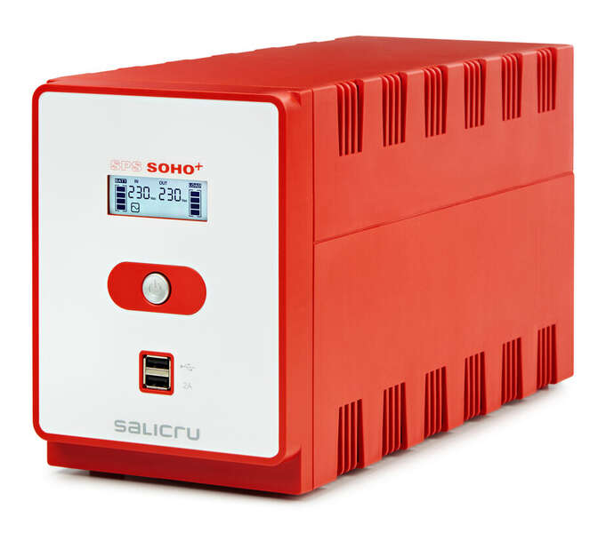 Salicru SPS 2200 SOHO+ Sistema de Alimentacion Ininterrumpida - SAI/UPS - de 2200 VA Line-interactive - Doble Cargador USB - Color Rojo