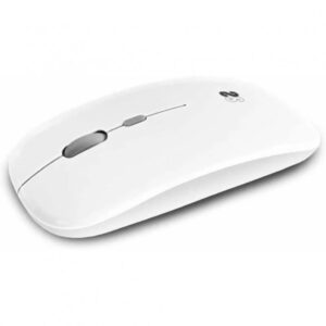 Subblim Ratón Dual Flat - Conexión Dual - Silent Click - Batería Recargable - Rueda de Silicona - Precisión 1600 DPI - Color Blanco