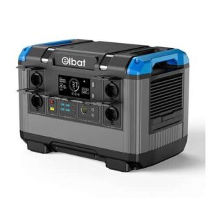 Elbat Generador de Energia Portatil - 2400W - Bateria de Litio de 630.000Mah - Proteccion Contra Cortocircuito, Sobrecarga y Sobre Temperatura - Carga Solar - Color Negro