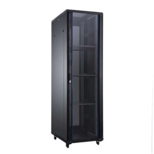 Aiten Data AI6142 Armario de Suelo 42U - Ancho 600 - Fondo 1000 - Incluye 2 Bandejas Fijas - 4 Ventiladores 120mm - 1 Base 8 Tomas - 2 Cerraduras Laterales - Ruedas con freno- Color Negro