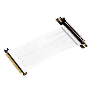 Abysm Cable de Extension Riser PCIe 4.0 x16 Flexible - Blindaje EMI - Longitud 17cm - Color Blanco