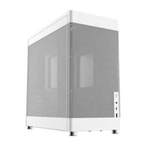 Coolbox MESH MP1 Caja Torre ATX, Micro ATX, Mini-ITX - Tamaño HDD 2.5", 3.5" - USB-A 3.2, USB-C y Audio - Soporta Refrigeracion Liquida - Color Blancoi