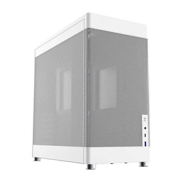 Coolbox MESH MP1 Caja Torre ATX, Micro ATX, Mini-ITX - Tamaño HDD 2.5", 3.5" - USB-A 3.2, USB-C y Audio - Soporta Refrigeracion Liquida - Color Blancoi