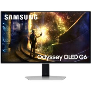 Samsung Odyssey G6 Monitor 27" OLED QHD 240Hz FreeSync y G-SYNC - Respuesta 1ms - Ajustable en Altura e Inclinable - Angulo de Vision 178º - HDMI, DisplayPort - VESA 100x100mm