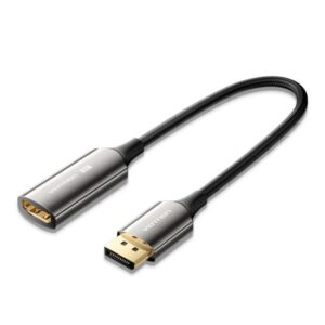 Vention Adaptador Displayport 1.4 8K Macho a HDMI 2.1 8K Hembra - 0.25m - Trenzado - Color Negro