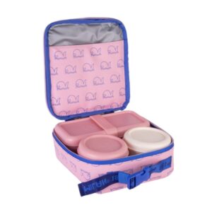 Milan Coleccion 460 Bolsa Isotermica Porta Alimentos 3,9L - Incluye 3 Recipientes para Alimentos 2x de 0,25L y 1x de 0,75 L - Interior Aislante Termico - Color Rosa/Azul