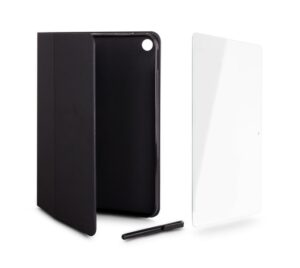Urban Factory Cyclee Pack Funda, Lapiz y Cristal Templado para Samsung Galaxy Tab A9+ - 11" - Fabricada en PU Reciclado- Color Negro