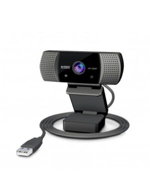 Urban Factory Webee Webcam USB 2Mpx - Full HD 1080P - Enfoque Automatico - Microfono Incorporado - Tapa de Privacidad - Color Negro