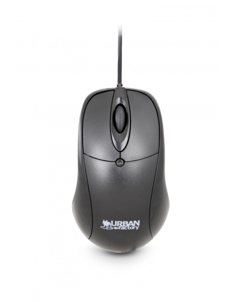 Urban Factory Raton con Cable USB - 800dpi - Uso Ambidiestro - Color Negro