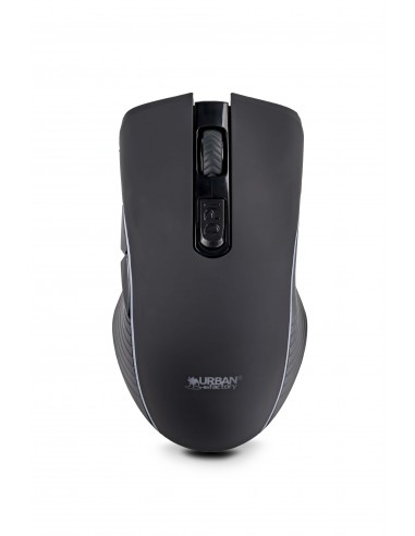 Urban Factory Onlee Raton Bluetooth 2.4Ghz - 1000-2400dpi - Bateria Recargable de 280mAh - 6 Botones - Uso Ambidiestro - Color Negro