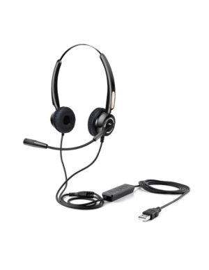 Urban Factory Movee Auriculares Supraaurales de Diadema - Mando a Distancia - Conexion USB-A Plug & Play - Color Negro