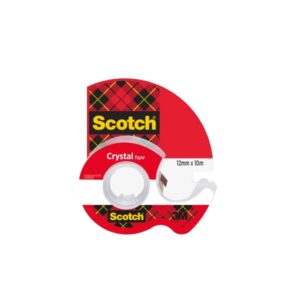 Scotch Crystal Cinta Adhesiva - 12mm x 10m - Incluye Dispensador - Color Transparente