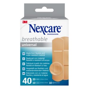 Nexcare Universal Breathable Pack de 40 Apositos Surtidos - Transpirable - Color Piel