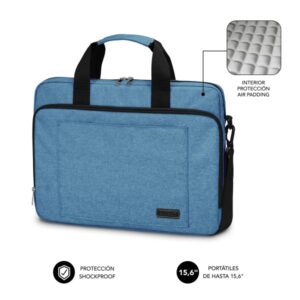 Subblim Maletin para Portatiles de hasta 15.6 Pulgadas - Proteccion Air Padding - Resistente Poliester Oxford - Repelente de Liquidos - Color Azul