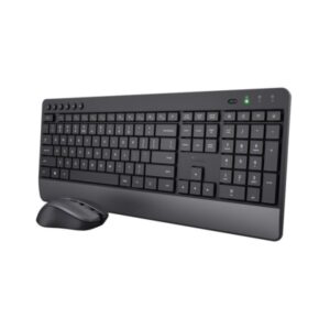 Trust Trezo Pack Teclado + Raton Inalambrico - Teclas Silenciosas - Fabricado con Material Reciclado - Color Negro